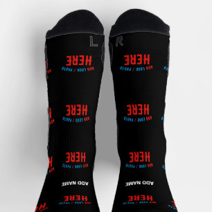 CALCETINES PERSONALIZABLE MODERNO ESTILO NEGRO VERIFICADO MAR