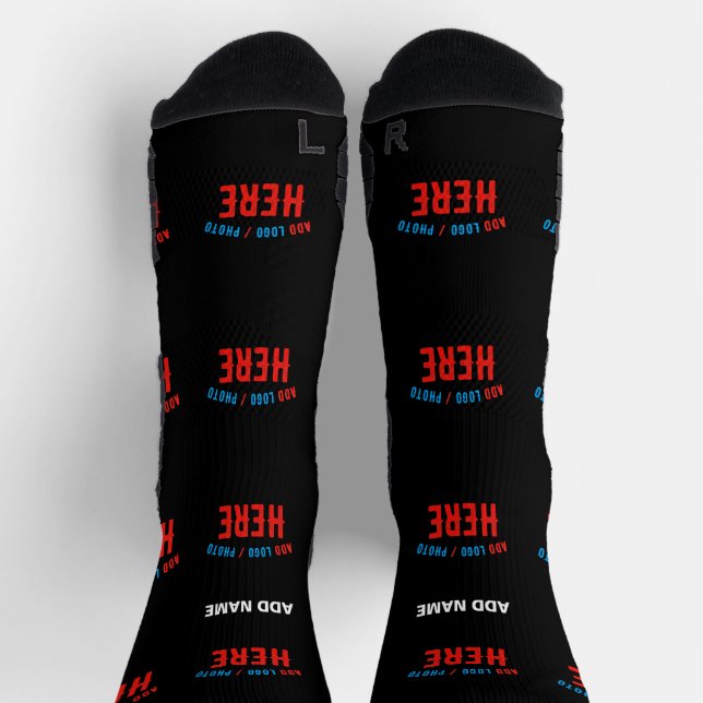 CALCETINES PERSONALIZABLE MODERNO ESTILO NEGRO VERIFICADO MAR (Arriba)