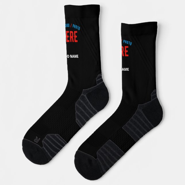CALCETINES PERSONALIZABLE MODERNO ESTILO NEGRO VERIFICADO MAR (Izquierda)