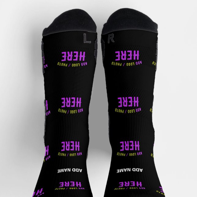 CALCETINES PERSONALIZABLE MODERNO ESTILO NEGRO VERIFICADO MAR (Arriba)