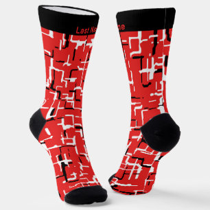 Calcetines Personalizable Rojo Negro Blanco