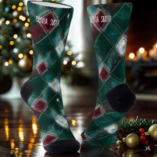 Calcetines Personalizable Tartan Plaid personalizado controla