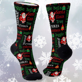 Calcetines Personalización de Navidades de nombres Santa Clau