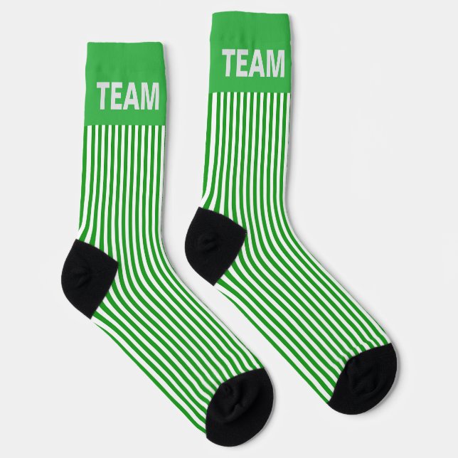 Calcetines Personalización de TEAM NAME Green Stripe (Derecha)