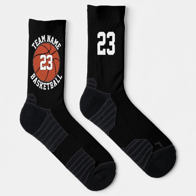 Calcetines Personalizado Baloncesto Jugador Nombre de equipo  (Derecha)