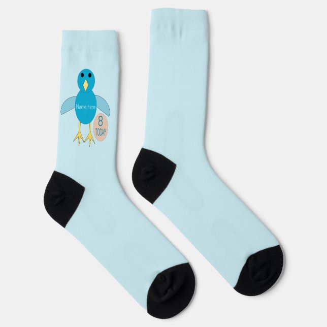 Calcetines Personalizado Blue Birthday Boy Chick (Derecha)