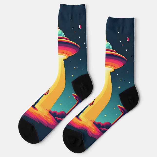 Calcetines Personalizado de ciencia ficción Retro (Izquierda)