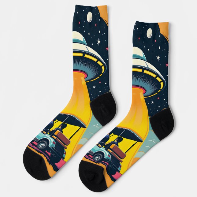 Calcetines Personalizado de Ciencia Ficción Retro Carro de Go (Izquierda)