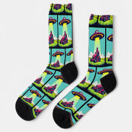 Calcetines Personalizado de ciencia ficción Retro Lawnmower y