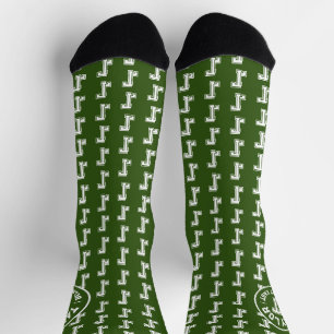Calcetines Personalizado de deportes de texto verde nombre de