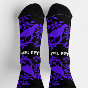 Calcetines Personalizado de imagen de pájaro con tripulación 