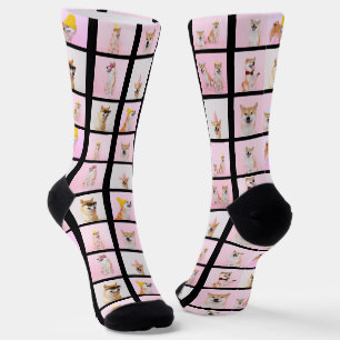 Calcetines personalizado de regalo de fotografía de 15 collag