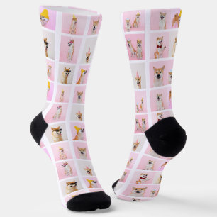 Calcetines personalizado de regalo de fotografía de 15 collag