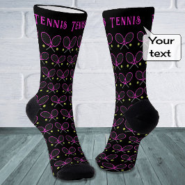 Calcetines Personalizado de tenis texto modelo deportivo rosa