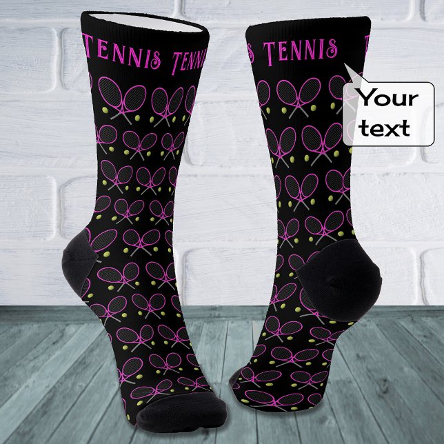 Calcetines Personalizado de tenis texto modelo deportivo rosa (Subido por el creador)