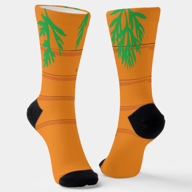 Calcetines Personalizado de zanahoria Naranja Vegetable (Angular)