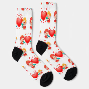 Calcetines Personalizado divertido jugando ángeles por amarte