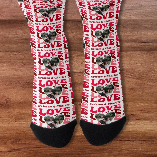 Calcetines Personalizado el día de San Valentín Foto que coin (Valentine's Day Custom Photo Matching Couple Love Socks
)