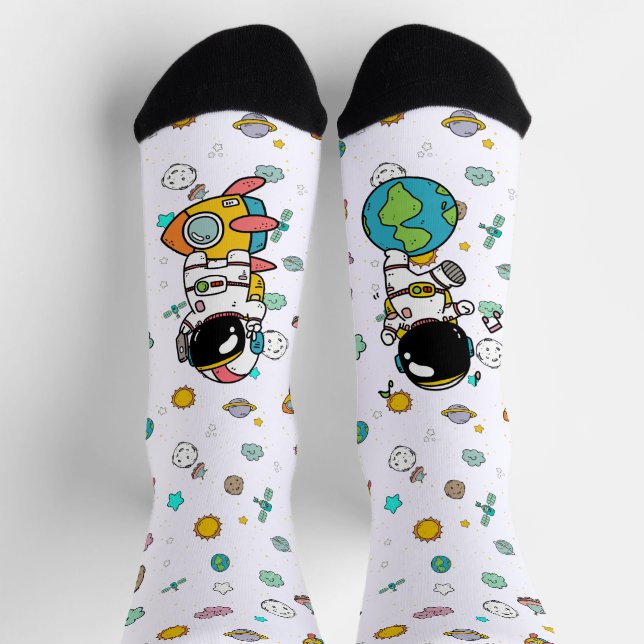 Calcetines Personalizado espacial astronauta (Arriba)