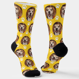 Calcetines Personalizado Esporto Mascota Amarillo Foto Pintur