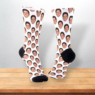 Calcetines Personalizado Face Photo Classic White Crew Socks