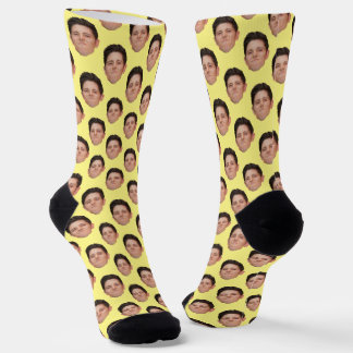 Calcetines Personalizado Face Photo Yellow Crew Socks