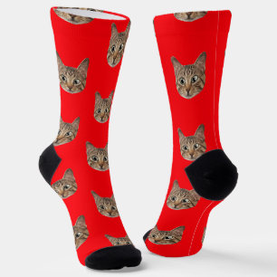 Calcetines Personalizado Face Socks Personalized Cat Aovers S