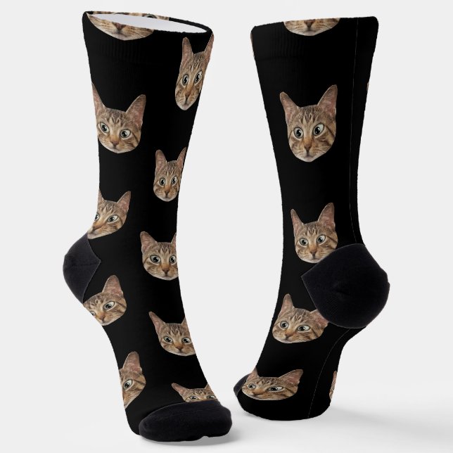 Calcetines Personalizado Face Socks Personalized Cat Aovers S (Angular)