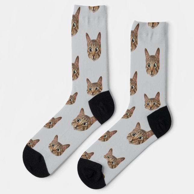 Calcetines Personalizado Face Socks Personalized Cat Aovers S (Izquierda)