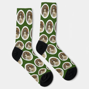 Calcetines Personalizado foto cara a cara personalizada verde