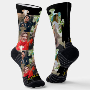 Calcetines Personalizado foto de la pieza del rompecabezas