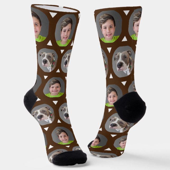 Calcetines Personalizado fotográfico de dos niños o Mascotas (Angular)