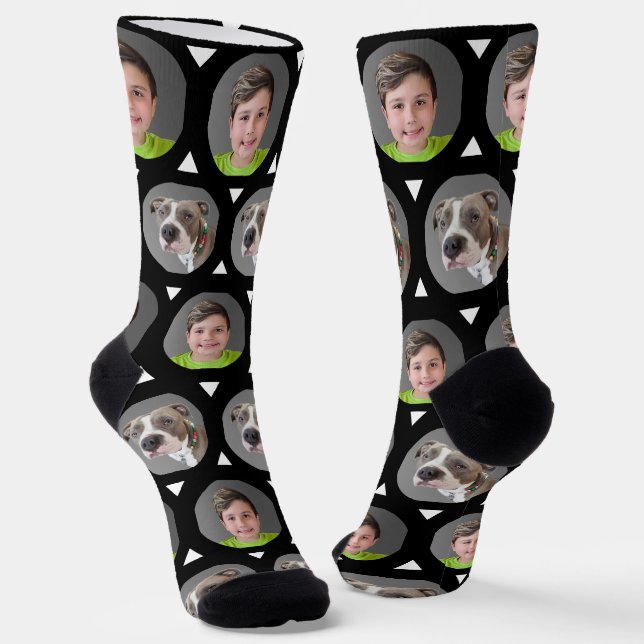 Calcetines Personalizado fotográfico de dos niños o Mascotas (Angular)