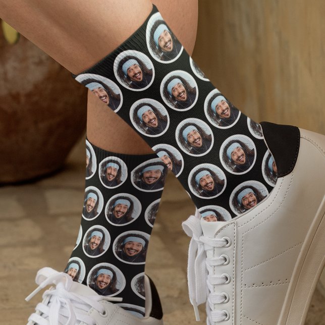 Calcetines Personalizado Funny Face Photo Black (Subido por el creador)