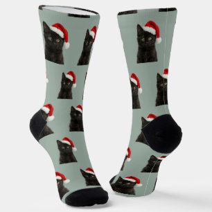 Calcetines Personalizado Gato Negro Kitty Navidad