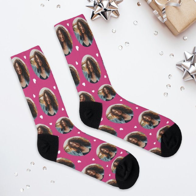 Calcetines Personalizado Girlfriend Photo Pink Love (Subido por el creador)