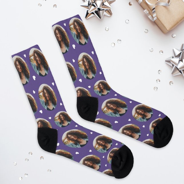 Calcetines Personalizado Girlfriend Photo Purple Love (Subido por el creador)