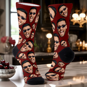 Calcetines Personalizado Graciosa Foto De Cara En Todo El San
