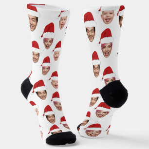 Calcetines Personalizado gracioso 3 enfrenta a Navidades Sant