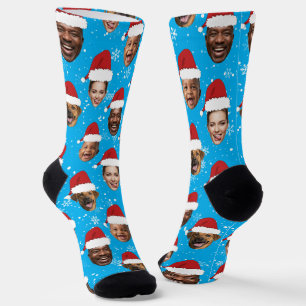 Calcetines Personalizado gracioso 4 enfrenta a Navidades Sant