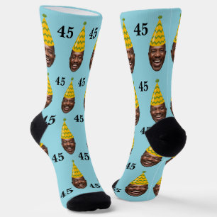 Calcetines Personalizado gracioso Cara de cumpleaños con Gorr