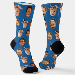 Calcetines Personalizado gracioso papá de 3 niños foto azul