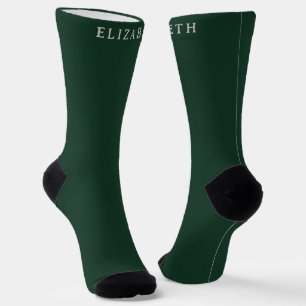 Calcetines Personalizado inicial y nombre con color verde fth