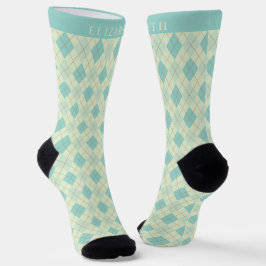 Calcetines Personalizado ligero Pastel suave verde Verde azul