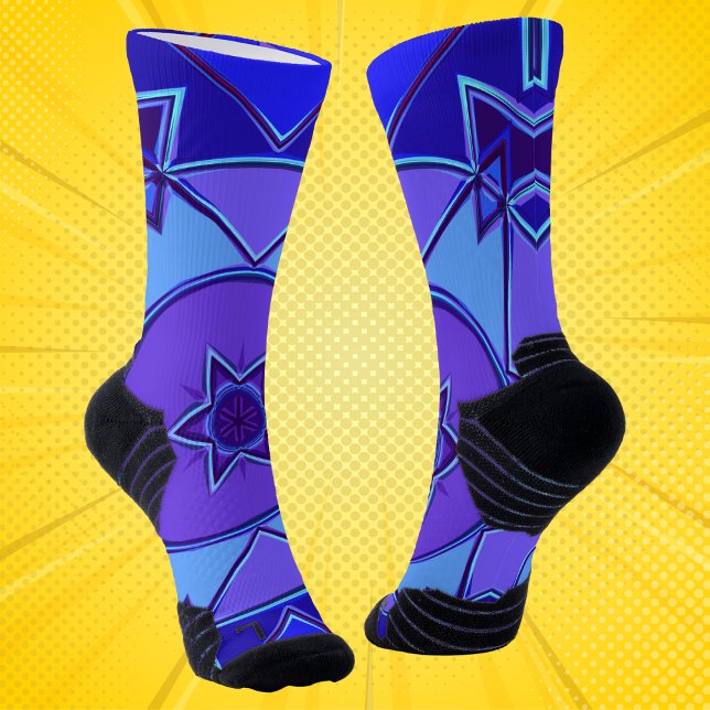 Calcetines Personalizado Mandala Azul y Púrpura (Subido por el creador)
