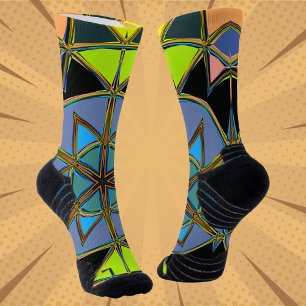 Calcetines Personalizado Mandala Green Blue y Naranja
