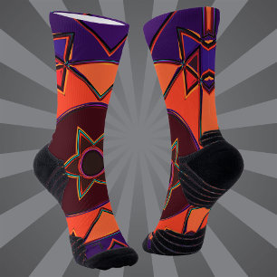Calcetines Personalizado Mandala Morado y Naranja