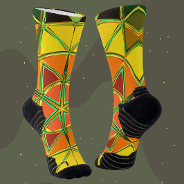 Calcetines Personalizado Mandala Naranja amarillo y verde
