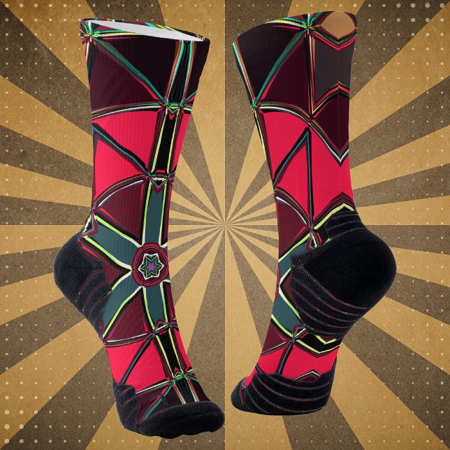 Calcetines Personalizado Mandala rojo y verde (Subido por el creador)