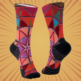 Calcetines Personalizado Mandala rosa Rojo y Azul